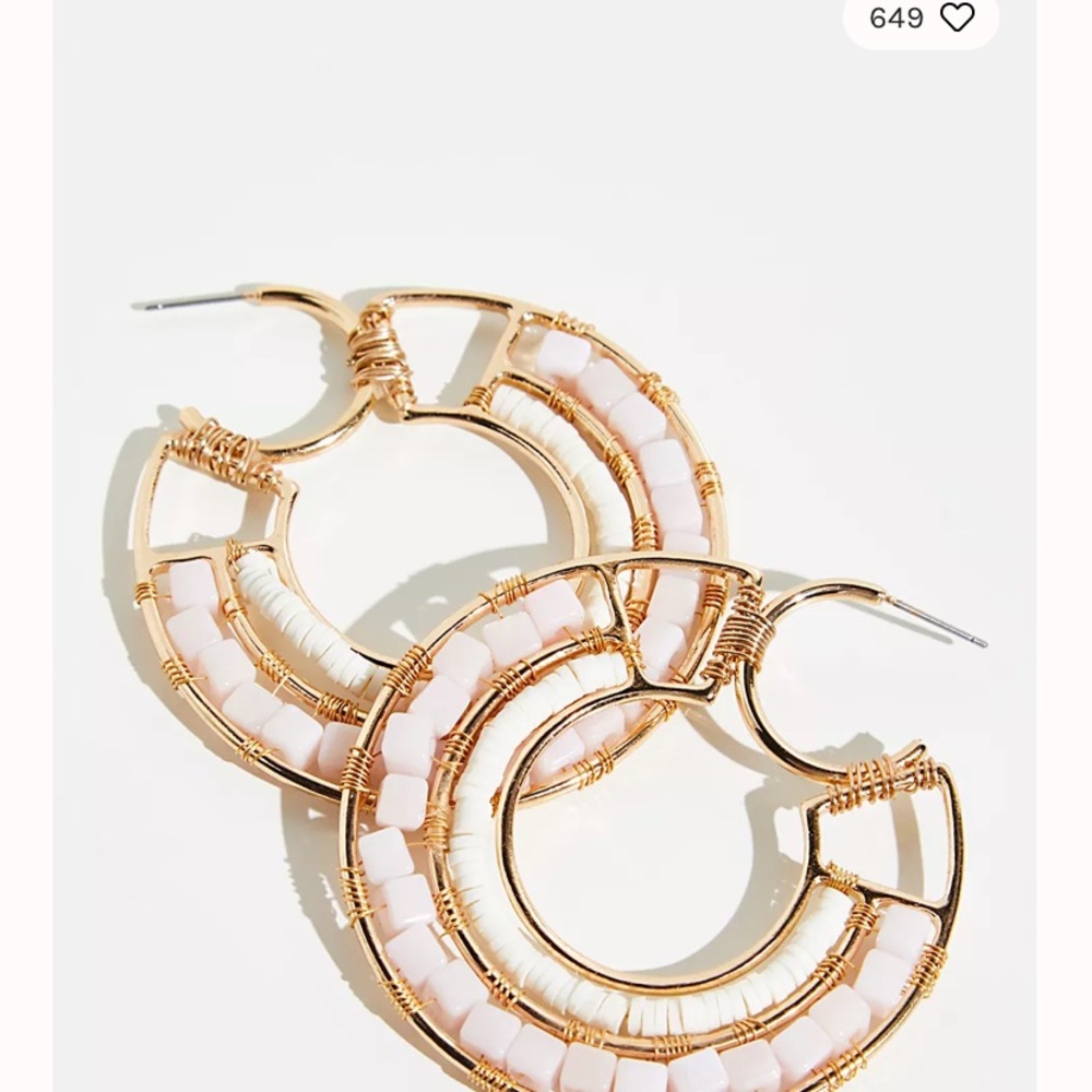 Yellow Beyond Beaded hoops by Free People
